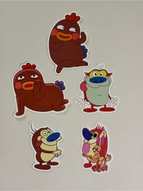 Cartoon Character Home Design Stickers - Brown & Multicolor